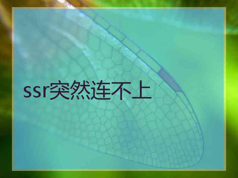 ssr突然连不上