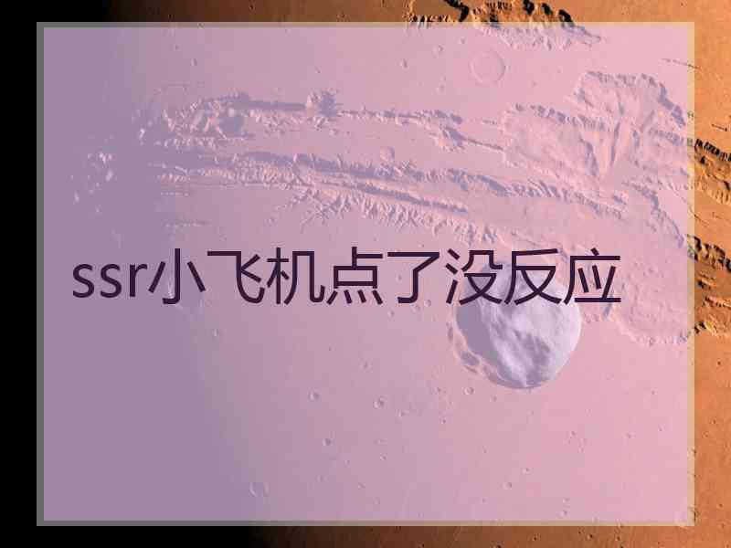 ssr小飞机点了没反应