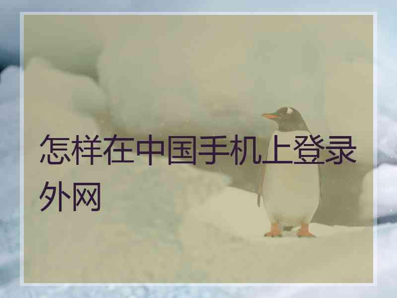 怎样在中国手机上登录外网