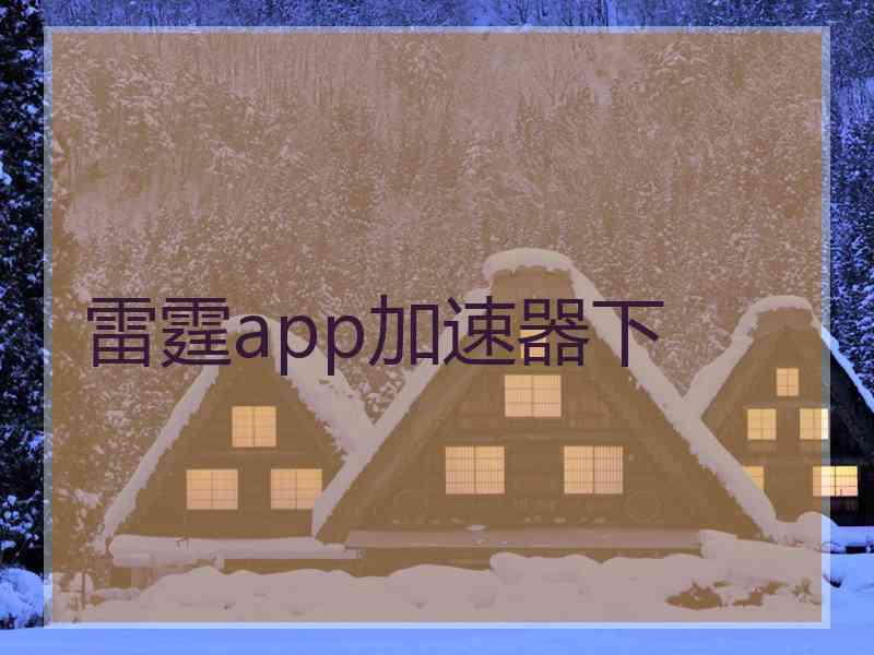 雷霆app加速器下