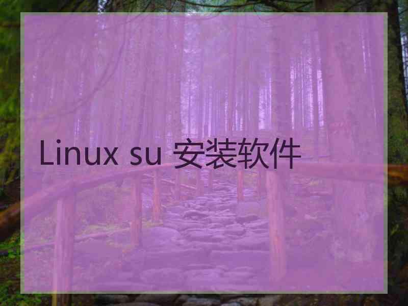 Linux su 安装软件