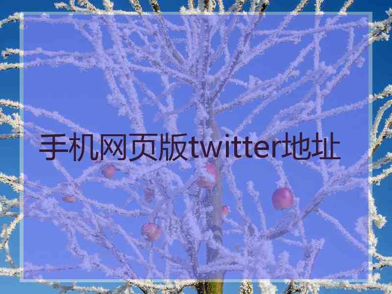 手机网页版twitter地址