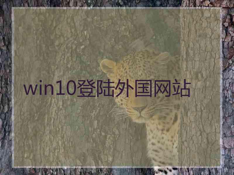 win10登陆外国网站
