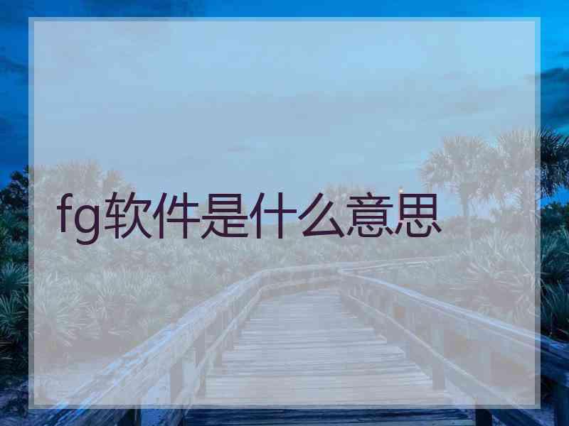 fg软件是什么意思