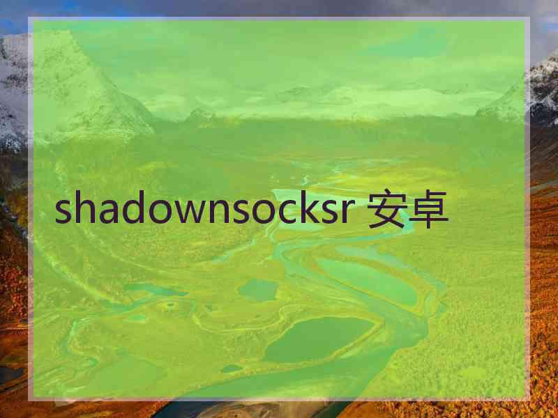 shadownsocksr 安卓