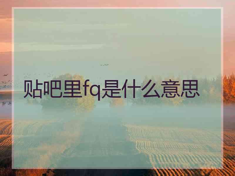贴吧里fq是什么意思