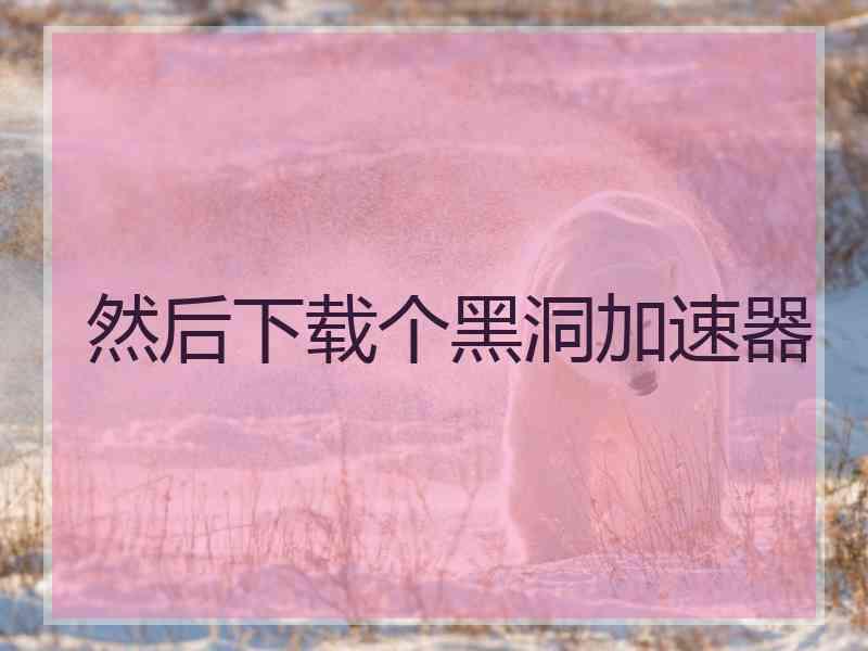 然后下载个黑洞加速器