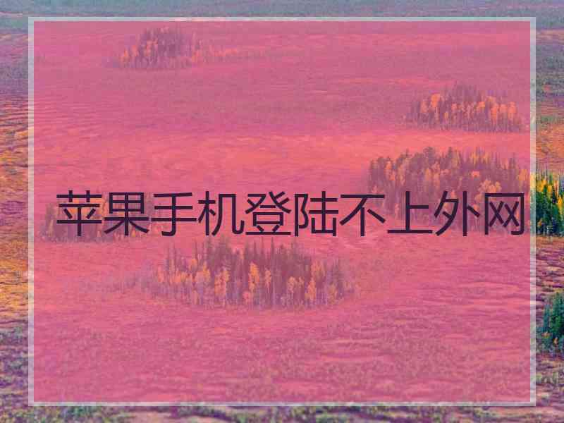 苹果手机登陆不上外网