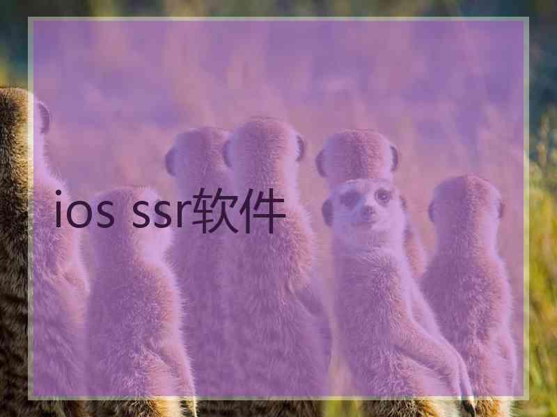 ios ssr软件