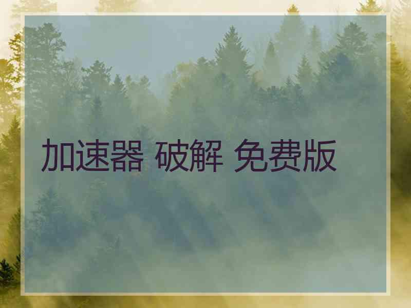 加速器 破解 免费版