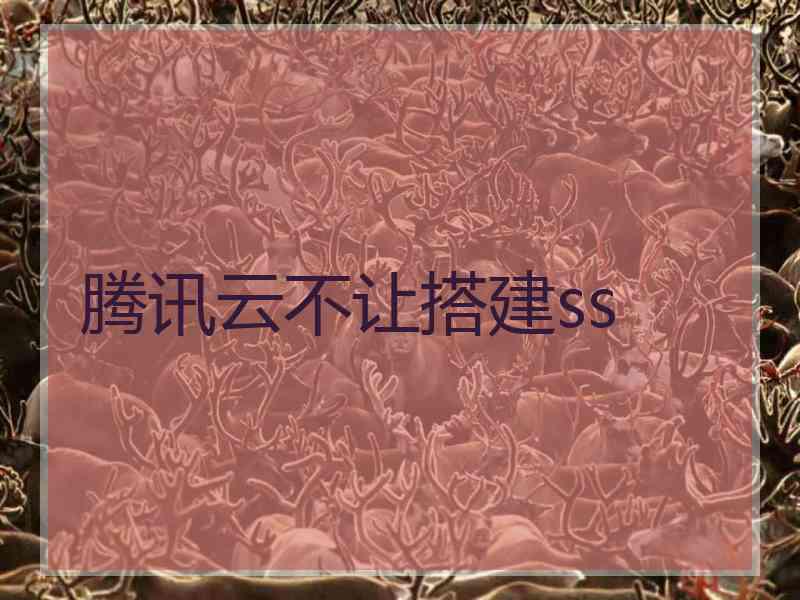 腾讯云不让搭建ss