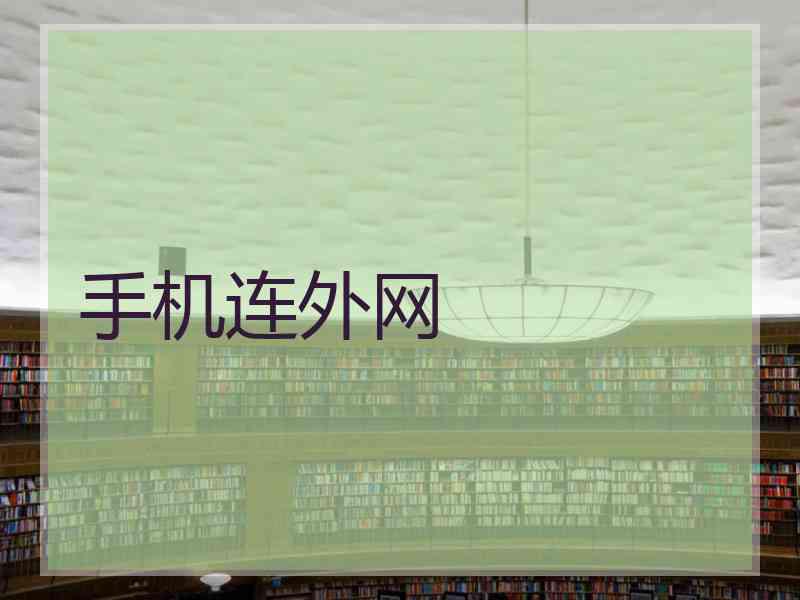 手机连外网