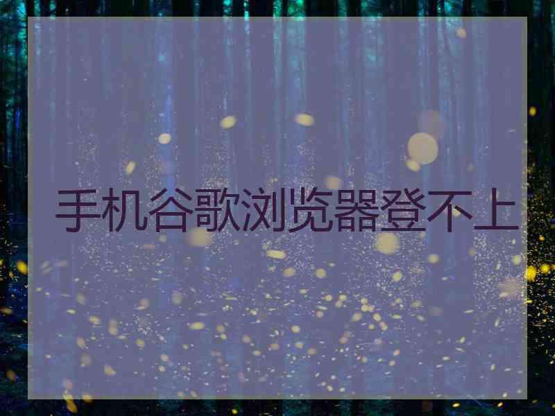 手机谷歌浏览器登不上
